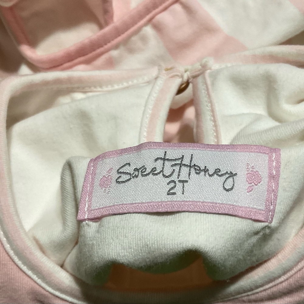 Sweet Honey 2T Pink and White Dress